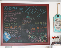 Chalkboard Menu at Kelly's Bakery