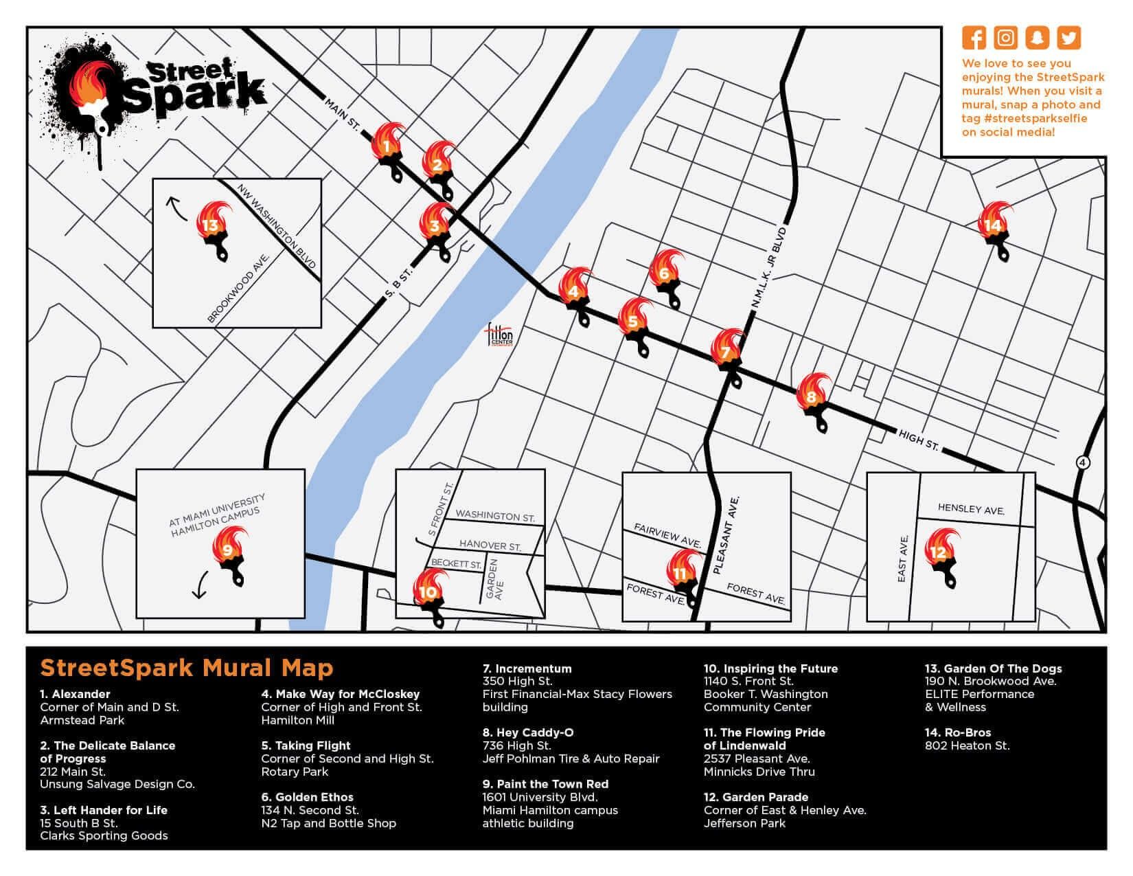 StreetSpark Mural Tour Map
