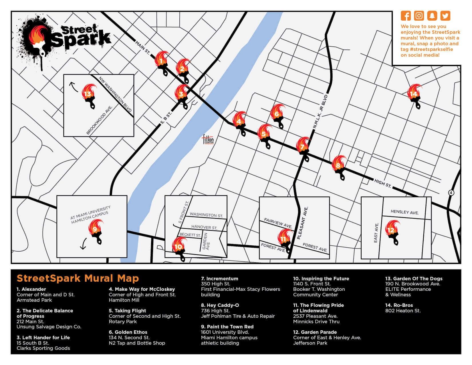 Streetspark Murals Map